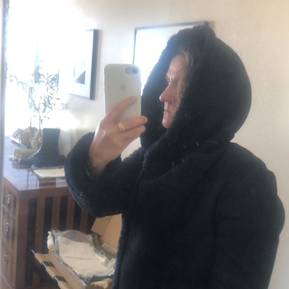 Blue Duck Black Shearling Coat - Picture 11 of 12